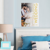 フォトオモダンーバーレイ回転文字歓迎結婚の 箔ポスター (インサイチュ (寝室))