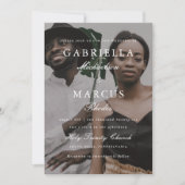 フォトオモダンーバーレシンプルイとタイポグラフィ結婚の 招待状 (正面)