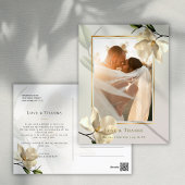 フォトオリエンタルホワイトマグノリアありがとうはがき ポストカード