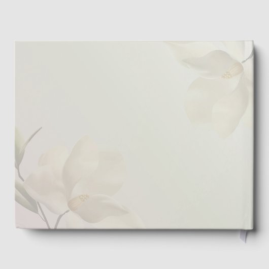 フォトオリエンタルホワイトマグノリア結婚のゲストブック ゲストブック (裏面)