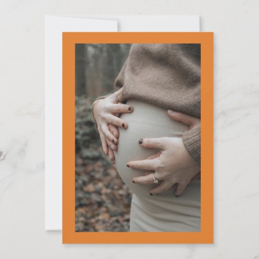 フォトオレンジ秋カボチャの小さな赤ちゃんシャワー 招待状 (裏面)