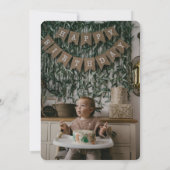 フォトオンダーフルアボカド1stバースデーサンキュータカード 招待状 (裏面)