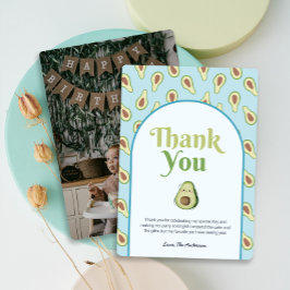 フォトオンダーフルアボカド1stバースデーサンキュータカード 招待状