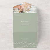 フォトオンバックグリーンリーフリースシンプルモダン オールインワン招待状 (外側)