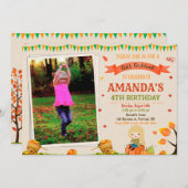 フォトオータム誕生日の招待秋フェスティバル 招待状 (正面/裏面)