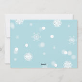 フォトオーナメントと雪片クリスマスカード シーズンカード (裏面)