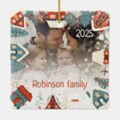 フォトオーナメントパーソナライズされたスノーフレークかわいい セラミックオーナメント (裏面)