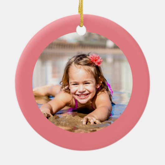 フォトオーナメントピンクと星HAMbWG セラミックオーナメント (裏面)