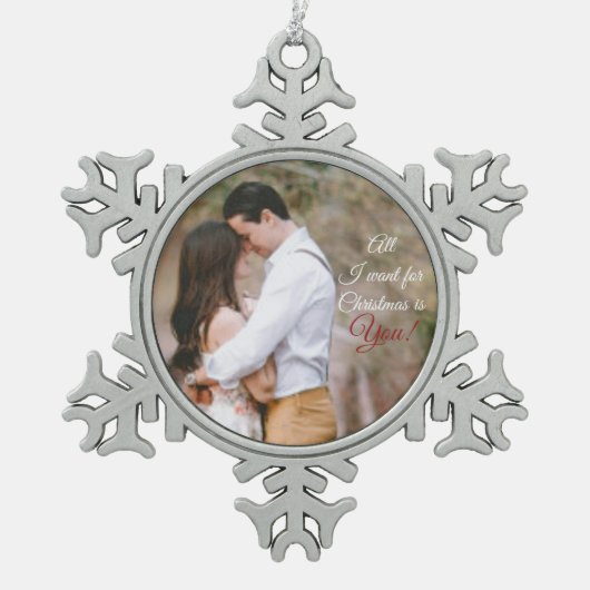 フォトオーナメント スノーフレークピューターオーナメント (正面)