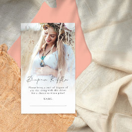 フォトオーバーレイおむつラッフルベビーシャワー エンクロージャーカード