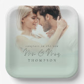 フォトオーバーレイおめでとうニューミセス・セージ ペーパープレート (正面)