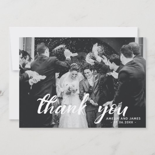 フォトオーバーレイに関するスクリプトメッセーカスタムジに感謝 サンキューカード (正面)