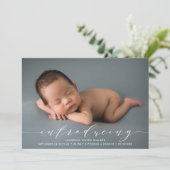 フォトオーバーレイの導入誕生 案内状 (スタンド正面)