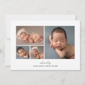 フォトオーバーレイの導入誕生 案内状 (裏面)