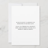 フォトオーバーレイはっきりしたタイポグラフィ2023卒業 案内状 (裏面)