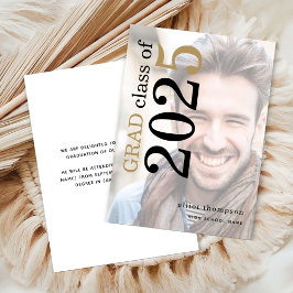 フォトオーバーレイはっきりしたタイポグラフィ2023卒業 案内状