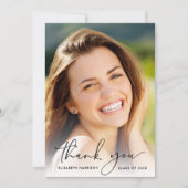 フォトオーバーレイエレガントの卒業スクリプト サンキューカード (正面)