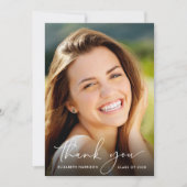 フォトオーバーレイエレガントの卒業スクリプト サンキューカード (正面)