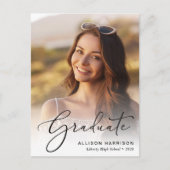 フォトオーバーレイエレガントの卒業スクリプト 案内ポストカード (正面)