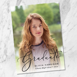 フォトオーバーレイエレガントの卒業スクリプト 案内状