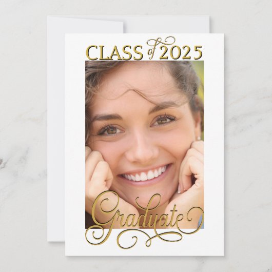 フォトオーバーレイエレガント大学院のお知らせ 招待状 (正面)