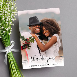 フォトオーバーレイクリーム結婚のスクリプト サンキューカード