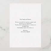 フォトオーバーレイゴールドフォイルスクリプトサンキューカード 箔招待状 (裏面)