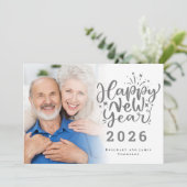 フォトオーバーレイシルバーグリッターハッピーニューイヤー2026 シーズンカード (スタンド正面)
