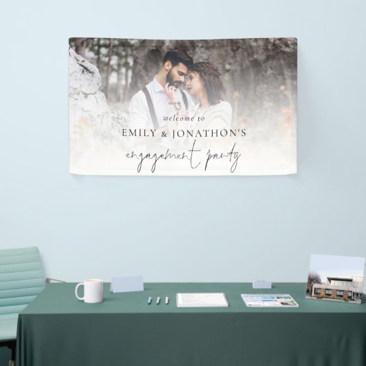 フォトオーバーレイスクリプトへようこそ婚約パーティ 横断幕 (トレードショー)