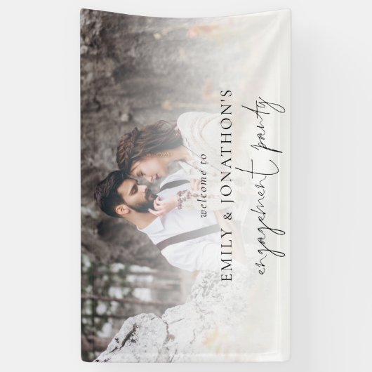フォトオーバーレイスクリプトへようこそ婚約パーティ 横断幕 (縦)