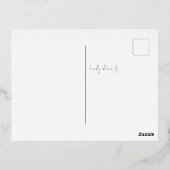 フォトオーバーレイスクリプトベビー1stクリスマスラグリー 箔シーズンポストカード (裏面)