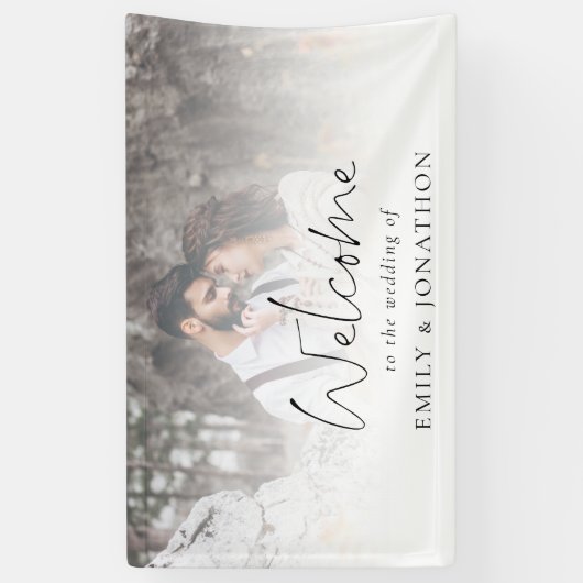 フォトオーバーレイスクリプト結婚へようこそ 横断幕 (縦)