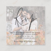 フォトオーバーレイスクリプトQRコードウェディングRSVP エンクロージャーカード (正面)