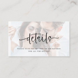 フォトオーバーレイスクリプトQRコード結婚の詳細 エンクロージャーカード