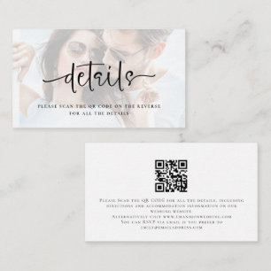 フォトオーバーレイスクリプトQRコード結婚の詳細 エンクロージャーカード