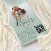 フォトオーバーレイスクリプトQR Sage結婚の詳細カード 招待状