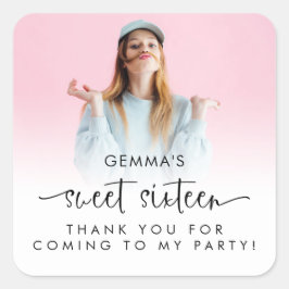 フォトオーバーレイスクリプトSweet sixteenありがとう スクエアシール