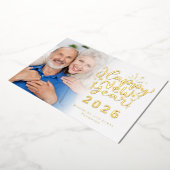 フォトオーバーレイハッピーニューイヤー2026ラグジュアリー実在 箔シーズンカード (回転した状態)