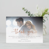 フォトオーバーレイバラ実在金ゴールドフォイルサンキューカード 箔招待状 (立ち正面)