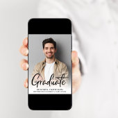 フォトオーバーレイモダンの卒業スクリプト 案内状