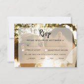 フォトオーバーレイモダンウェディングRSVPカード 出欠カード (正面)