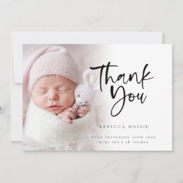 フォトオーバーレイモダンガールサンキュー誕生 案内状