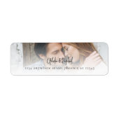 フォトオーバーレイモダンスクリプトの差出人住所結婚の ラベル (正面)