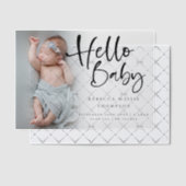 フォトオーバーレイモダンスクリプトの誕生発表 ベラム紙招待状 (オフセット (招待状))