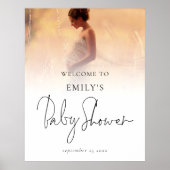 フォトオーバーレイモダンスクリプトウェルカムベビーシャワー ポスター (正面)