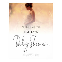 フォトオーバーレイモダンスクリプトウェルカムベビーシャワー