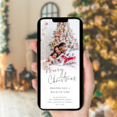 フォトオーバーレイモダンスクリプトメリークリスマス シーズンカード