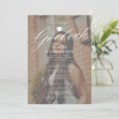 フォトオーバーレイモダンスクリプト卒業パーティー 招待状 (スタンド正面)