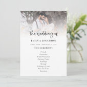 フォトオーバーレイモダンスクリプト結婚式 プログラム (スタンド正面)