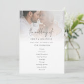 フォトオーバーレイモダンスクリプト結婚式 プログラム (スタンド正面)
